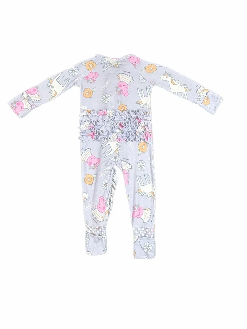 BUMS & ROSES Baby Girl Peppa Pig Bamboo Ruffle Romper - 0-3M
